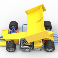 Supermodified front engine Winged race car V2 Scale 1:25 - Thumbnail 10