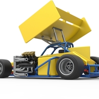 Supermodified front engine Winged race car V2 Scale 1:25 - Thumbnail 13