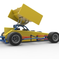 Supermodified front engine Winged race car V2 Scale 1:25 - Thumbnail 21