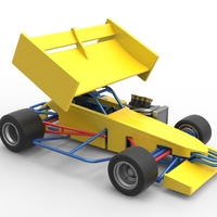 Supermodified front engine Winged race car V2 Scale 1:25 - Thumbnail 22