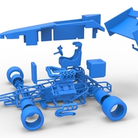 Supermodified front engine Winged race car V2 Scale 1:25 - Thumbnail 24