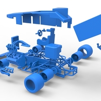 Supermodified front engine Winged race car V2 Scale 1:25 - Thumbnail 25