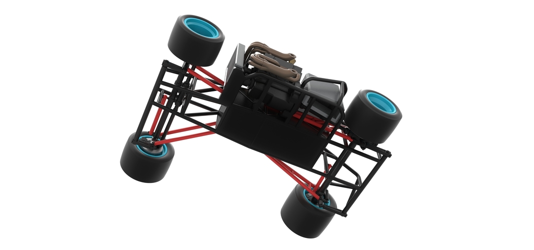 Supermodified front engine race car Base Version 2 Scale 1:25 3D Print 533586