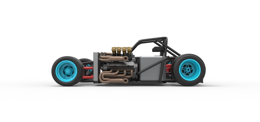 Supermodified front engine race car Base Version 2 Scale 1:25 3D Print 533592