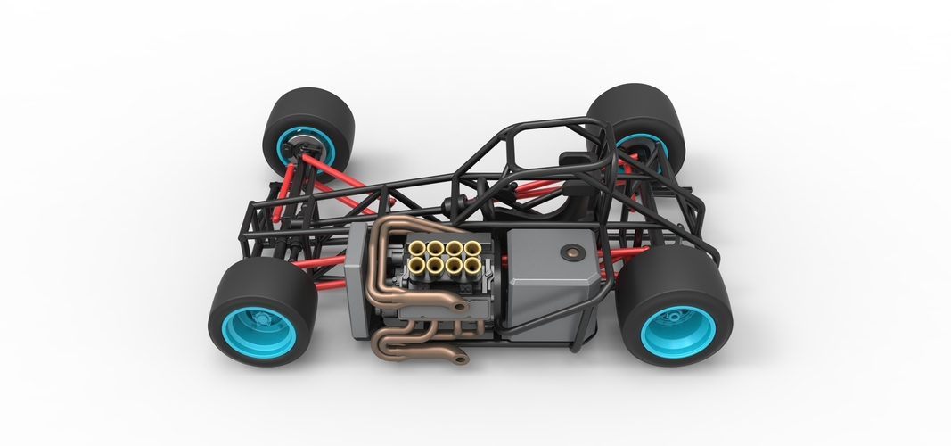 Supermodified front engine race car Base Version 2 Scale 1:25 3D Print 533593