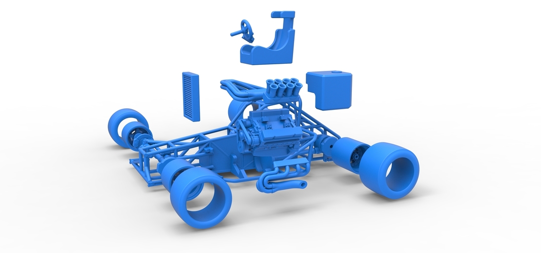 Supermodified front engine race car Base Version 2 Scale 1:25 3D Print 533605