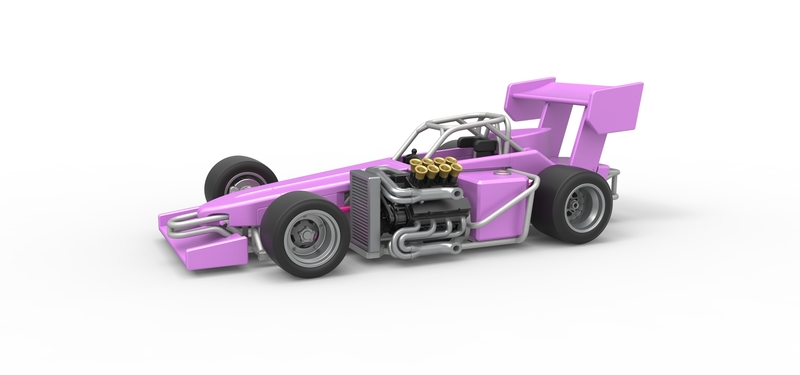 Supermodified front engine race car V2 Scale 1:25