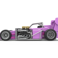 Supermodified front engine race car V2 Scale 1:25 - Thumbnail 9