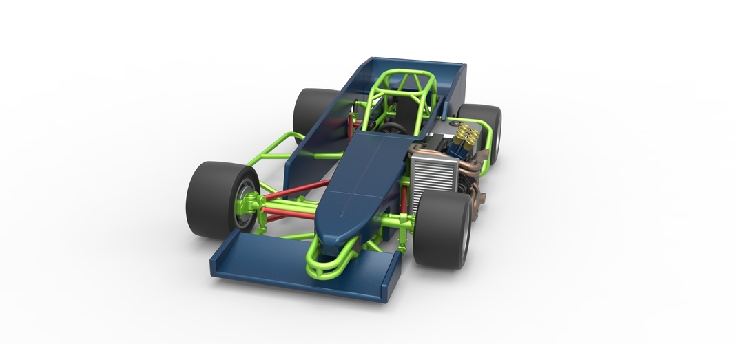 Supermodified front engine race car V3 Scale 1:25 3D Print 533792