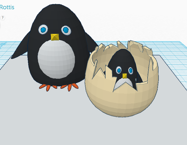 Penguin With Baby 3D Print 53390