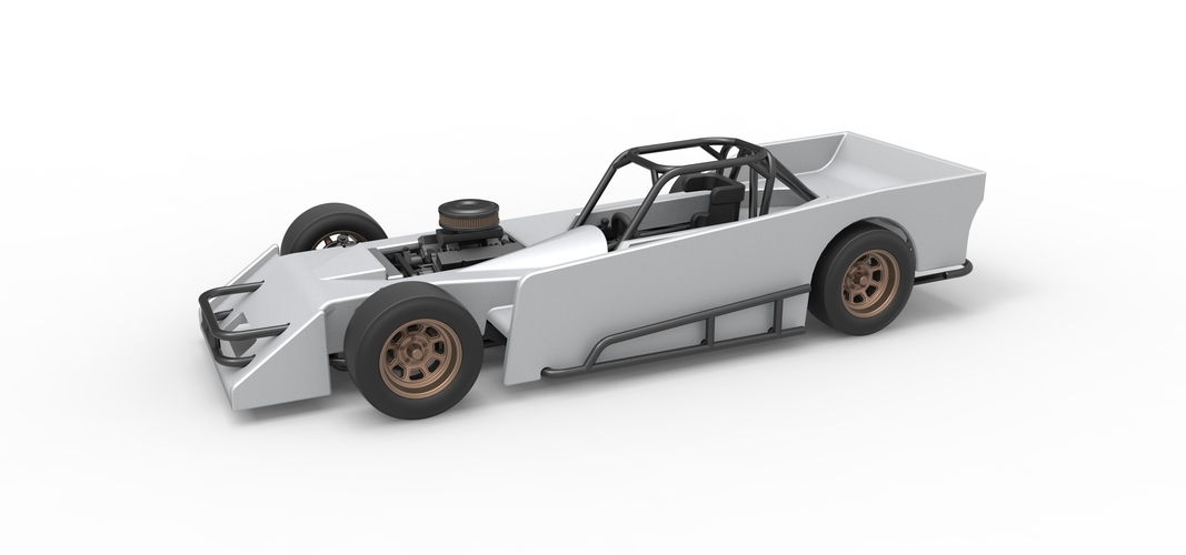 Small Block Supermodified race car Scale 1:25 3D Print 534273