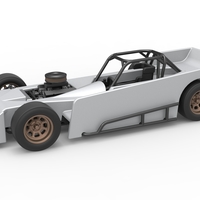 Small Small Block Supermodified race car Scale 1:25 3D Printing 534273