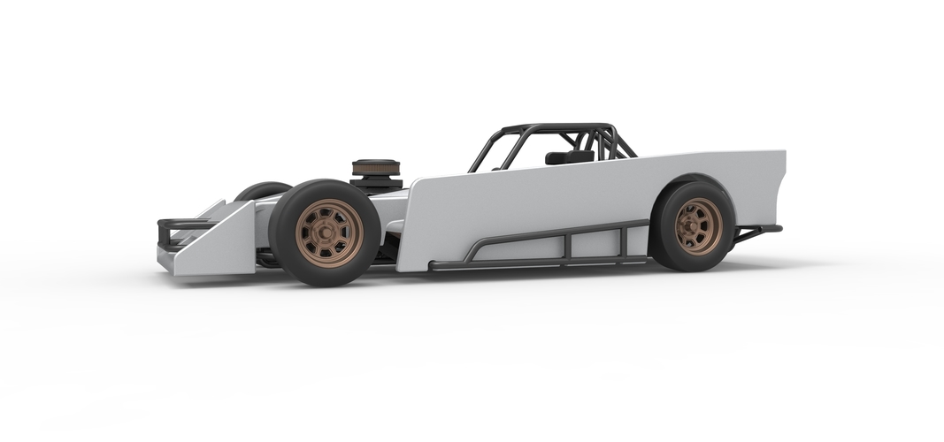 Small Block Supermodified race car Scale 1:25 3D Print 534274