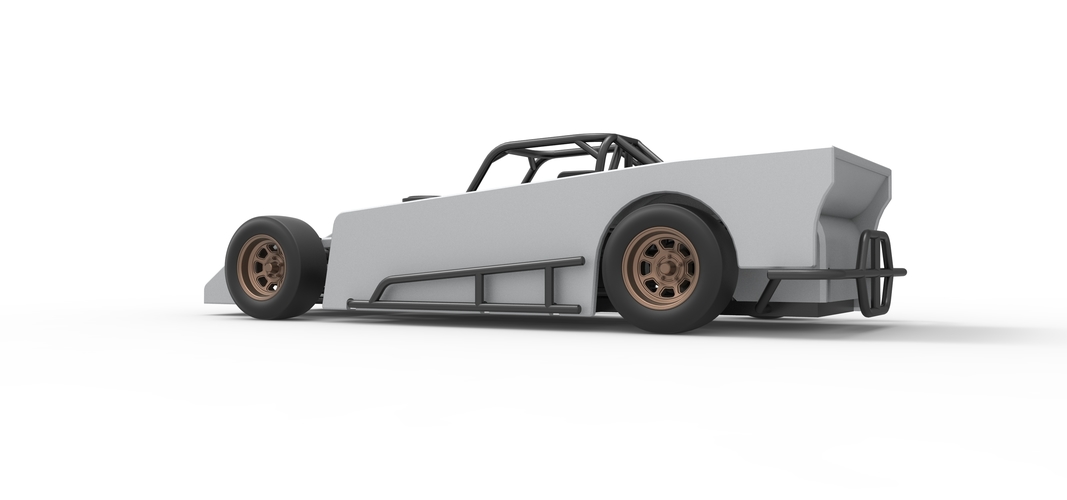 Small Block Supermodified race car Scale 1:25 3D Print 534285