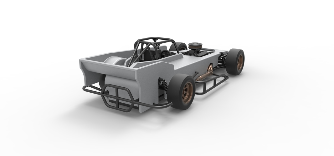 Small Block Supermodified race car Scale 1:25 3D Print 534289