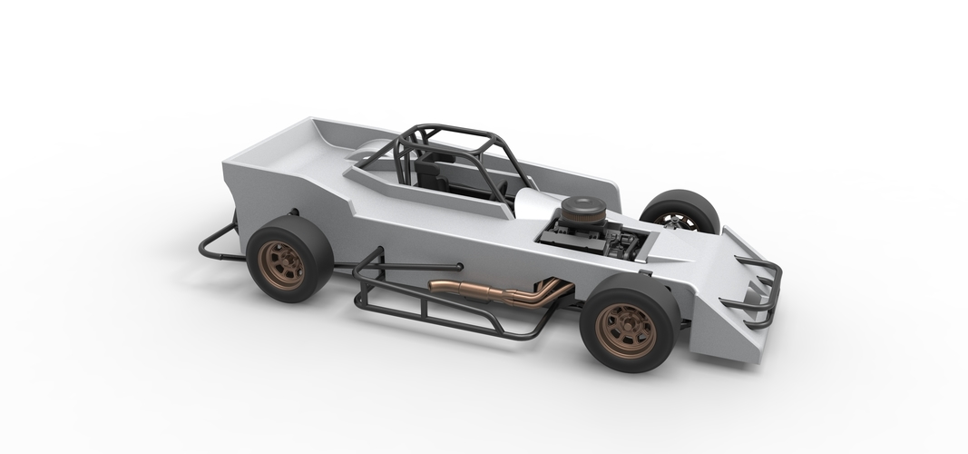 Small Block Supermodified race car Scale 1:25 3D Print 534293