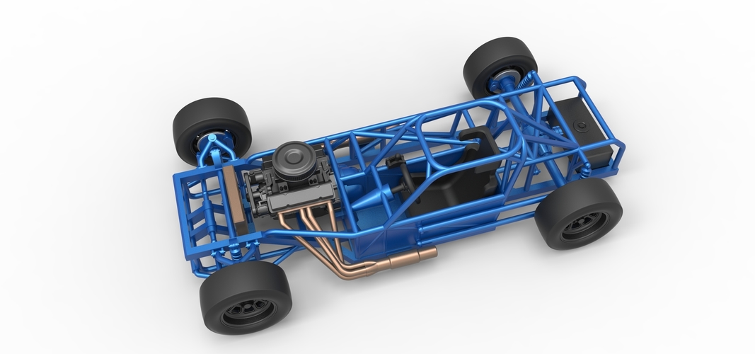 Small Block Supermodified race car Base 1:25 3D Print 534346