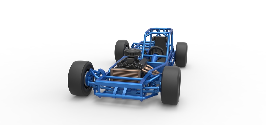 Small Block Supermodified race car Base 1:25 3D Print 534347