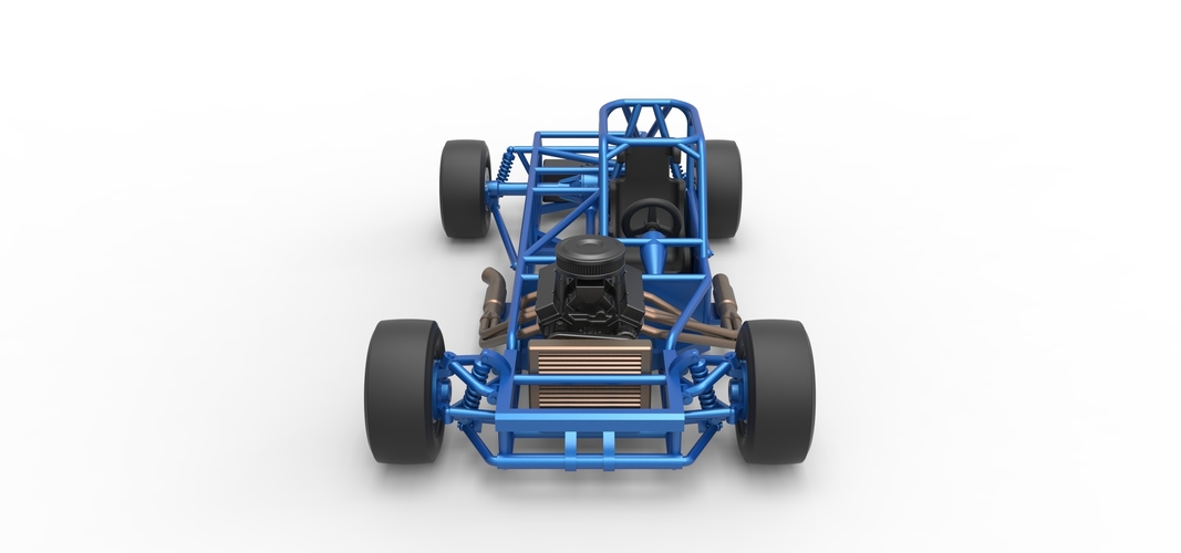 Small Block Supermodified race car Base 1:25 3D Print 534350