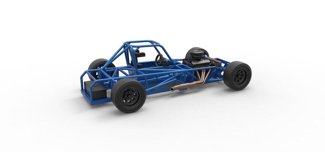 Small Block Supermodified race car Base 1:25 3D Print 534360