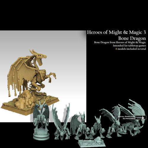 Heroes of Might and Magic 3 Bone Dragon 3D Print 534538