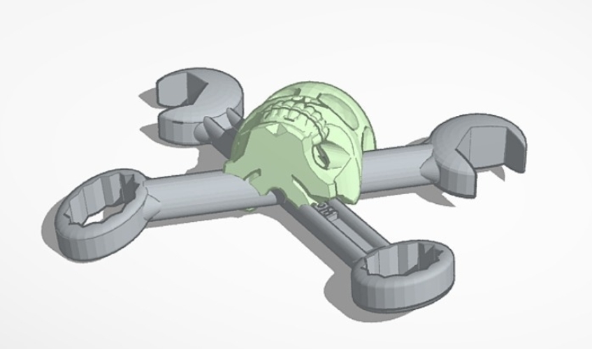 Skull And Cross Wrench 3D Print 534562