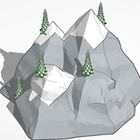 Small Mountain With Trees 3D Printing 534563