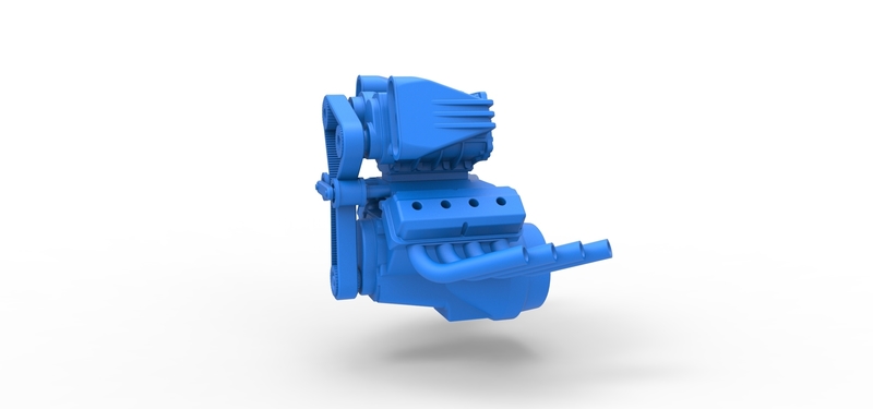 Engine V8 with double supercharger V7 Scale 1:25