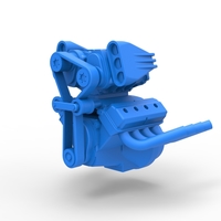 Engine V8 with double supercharger V7 Scale 1:25 - Thumbnail 2