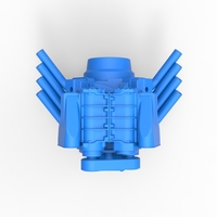 Engine V8 with double supercharger V7 Scale 1:25 - Thumbnail 6