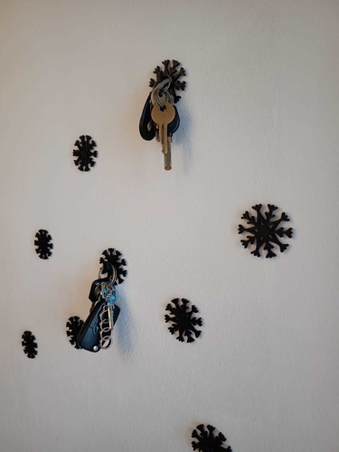 Keyholder Snowflake, Schlüsselhalter Schlüsselbrett 3D Print 534683