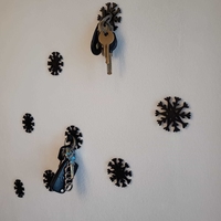 Small Keyholder Snowflake, Schlüsselhalter Schlüsselbrett 3D Printing 534683