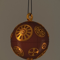 Small Christmass Steampunk Gear Ball 3D Printing 534703