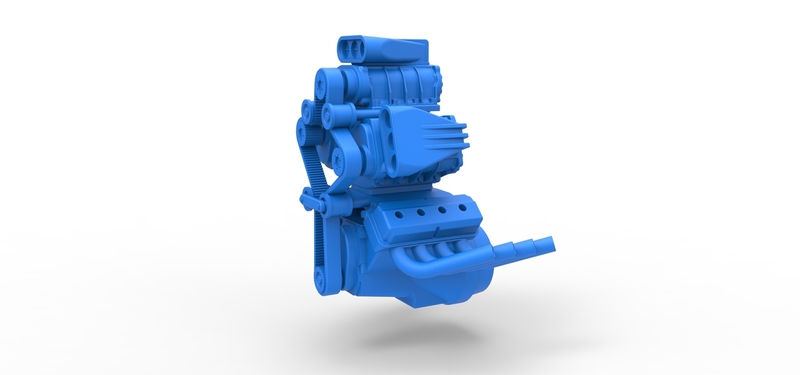 Engine V8 with triple supercharger V4 Scale 1:25