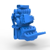 Engine V8 with triple supercharger V4 Scale 1:25 - Thumbnail 1