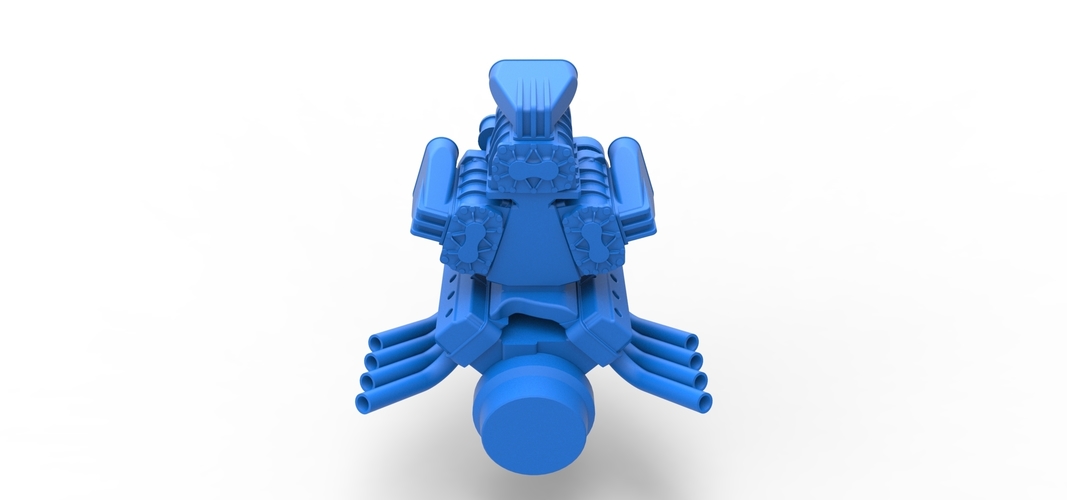 Engine V8 with triple supercharger V4 Scale 1:25 3D Print 534848