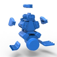 Engine V8 with triple supercharger V4 Scale 1:25 - Thumbnail 15