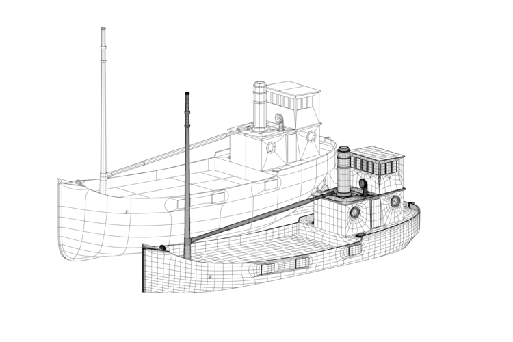 Clyde puffer simple steamboat cargo 3D Print 534973