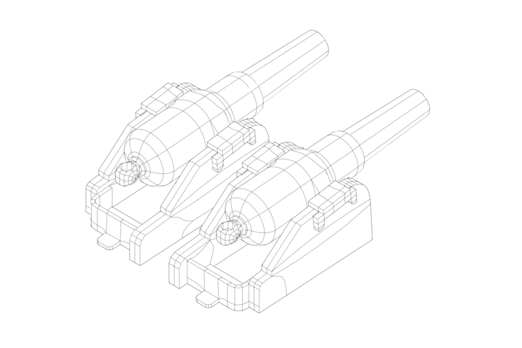 RML 10-inch 18-ton gun simple model 3D Print 534999