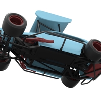 Vintage Asphalt Modified stock car V2 with wing 1:25 - Thumbnail 3