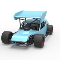 Vintage Asphalt Modified stock car V2 with wing 1:25 - Thumbnail 5