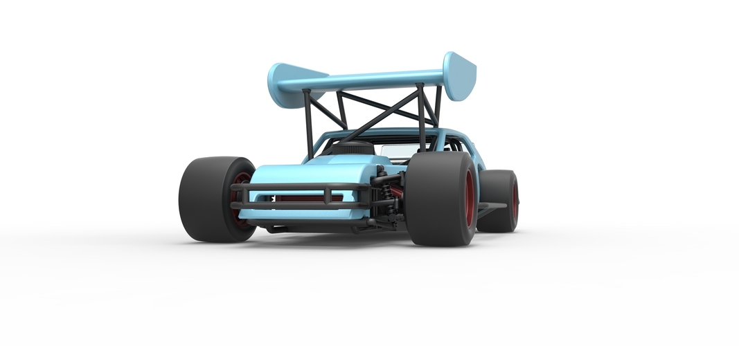 Vintage Asphalt Modified stock car V2 with wing 1:25 3D Print 535155