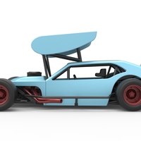 Vintage Asphalt Modified stock car V2 with wing 1:25 - Thumbnail 9