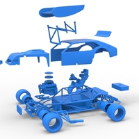 Vintage Asphalt Modified stock car V2 with wing 1:25 - Thumbnail 18