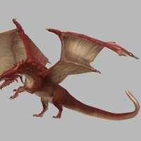 Red Dragon 3D Model Ready to Print - Thumbnail 3