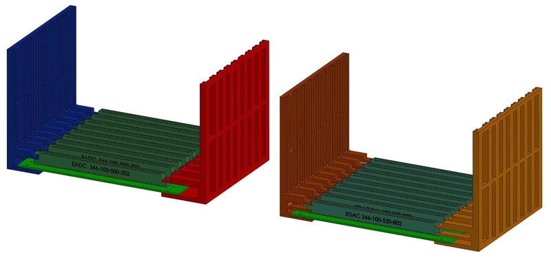 9-Slot Card Guide for Bottom & Mid Flange Edge Connectors