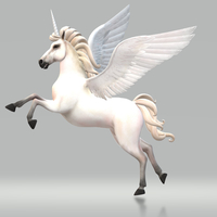 Character Fantasy Unicorn 3D Model Ready to Print - Thumbnail 3