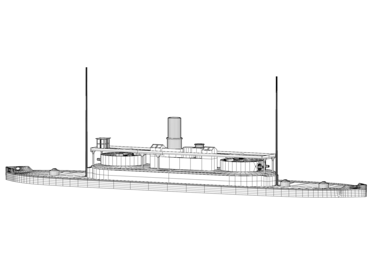 HMVS Cerberus Monitor simple 3D Print 535316