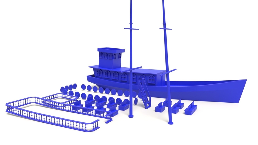 Pirate - a cruise ship from Kolobrzeg - Baltic Sea 3D Print 535331