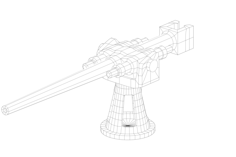 French naval guns Canon de 65 mm Modele 1891 3D Print 535410